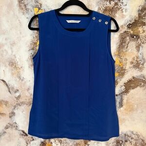 Trina Turk Royal Blue Sleeveless Silk Shell